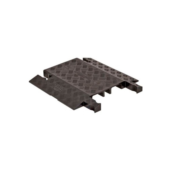 Cable Protector, 1.87 in H, 18 in L, 19-3/4 in W, 3 Channel, Polyurethane, Black